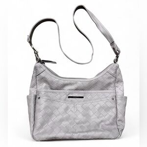 Rosetti Elegant Gray Shoulder Bag All Working Zippers and Adjustable Strap
